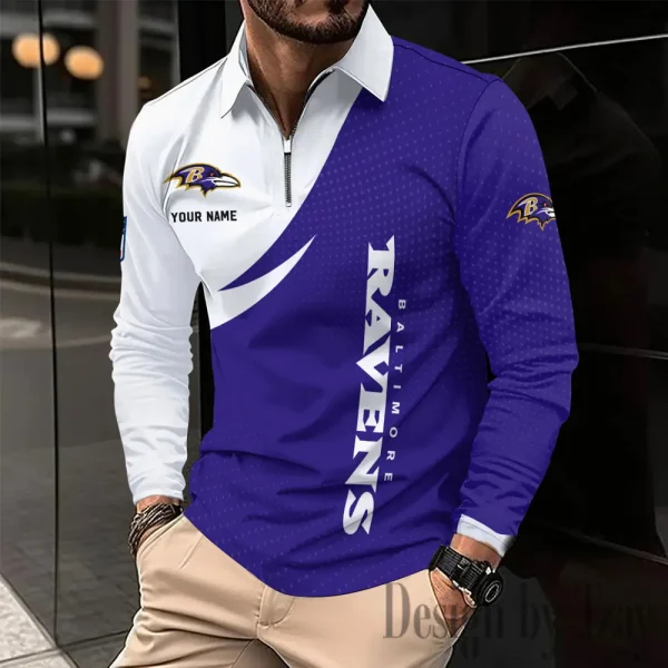 Baltimore Ravens Fashion Men's Business Long Sleeve T-Shirt SPTLSPS362 - Image 2