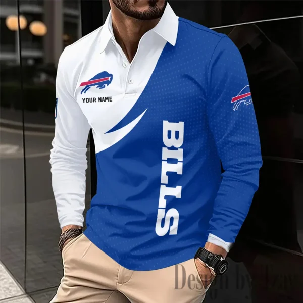 Buffalo Bills Fashion Men's Business Long Sleeve T-Shirt SPTLSPS363 - Image 2