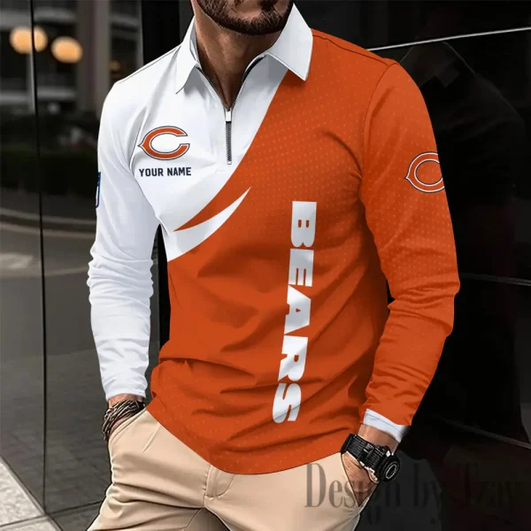 Chicago Bears Fashion Men's Business Long Sleeve T-Shirt SPTLSPS365 - Image 2