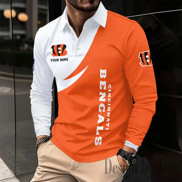 Cincinnati Bengals Fashion Men's Business Long Sleeve T-Shirt SPTLSPS366