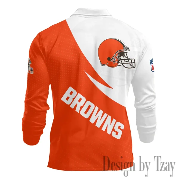 Cleveland Browns Fashion Men's Business Long Sleeve T-Shirt SPTLSPS367 - Image 2