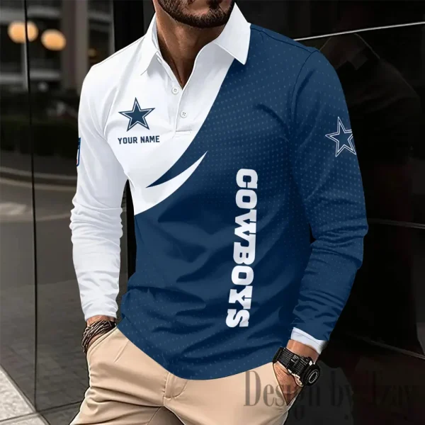 Dallas Cowboys Fashion Men's Business Long Sleeve T-Shirt SPTLSPS368