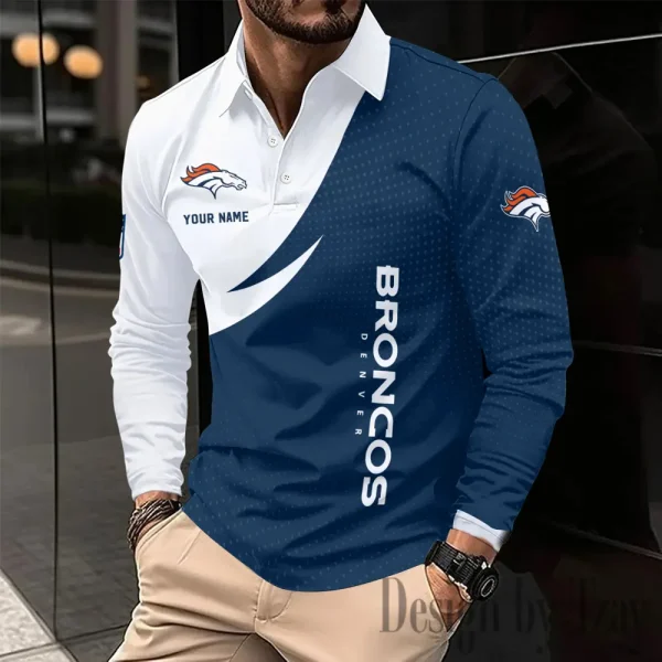 Denver Broncos Fashion Men's Business Long Sleeve T-Shirt SPTLSPS369