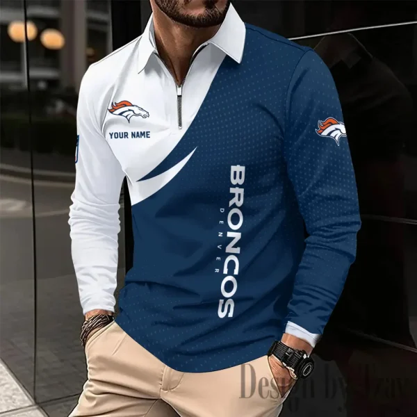 Denver Broncos Fashion Men's Business Long Sleeve T-Shirt SPTLSPS369 - Image 2