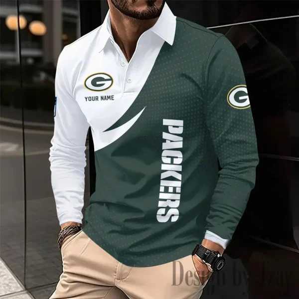 Green Bay Packers Fashion Men's Business Long Sleeve T-Shirt SPTLSPS371