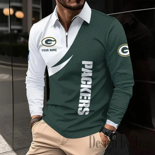 Green Bay Packers Fashion Men's Business Long Sleeve T-Shirt SPTLSPS371 - Image 2