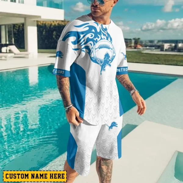 Detroit Lions Limited Edition Summer Collection T-shirt And Shorts Set AZTS1536