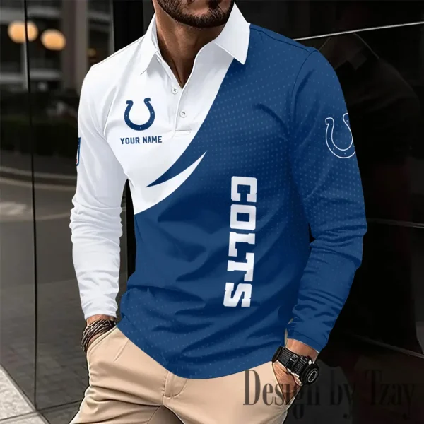 Indianapolis Colts Fashion Men's Business Long Sleeve T-Shirt SPTLSPS373