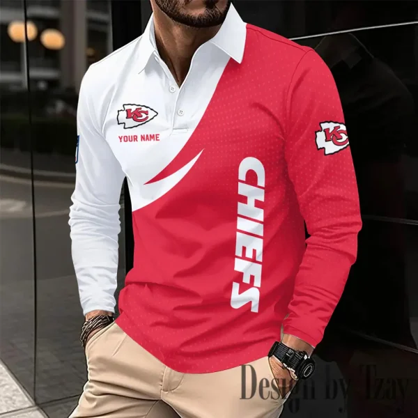 Kansas City Chiefs Fashion Men's Business Long Sleeve T-Shirt SPTLSPS375