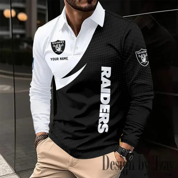 Las Vegas Raiders Fashion Men's Business Long Sleeve T-Shirt SPTLSPS376