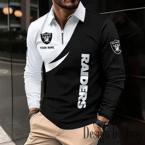 Las Vegas Raiders Fashion Men's Business Long Sleeve T-Shirt SPTLSPS376 - Image 2