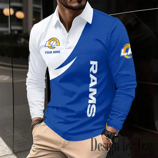 Los Angeles Rams Fashion Men's Business Long Sleeve T-Shirt SPTLSPS378