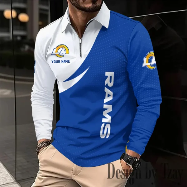 Los Angeles Rams Fashion Men's Business Long Sleeve T-Shirt SPTLSPS378 - Image 2