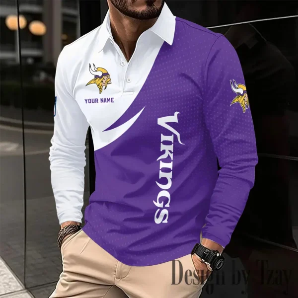 Minnesota Vikings Fashion Men's Business Long Sleeve T-Shirt SPTLSPS380