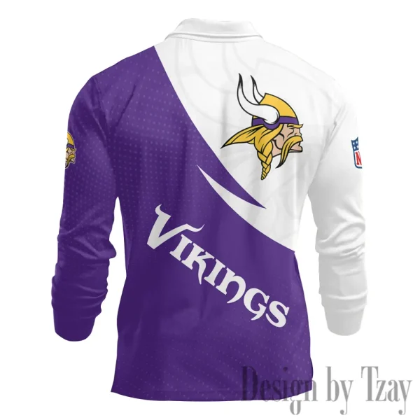 Minnesota Vikings Fashion Men's Business Long Sleeve T-Shirt SPTLSPS380 - Image 3