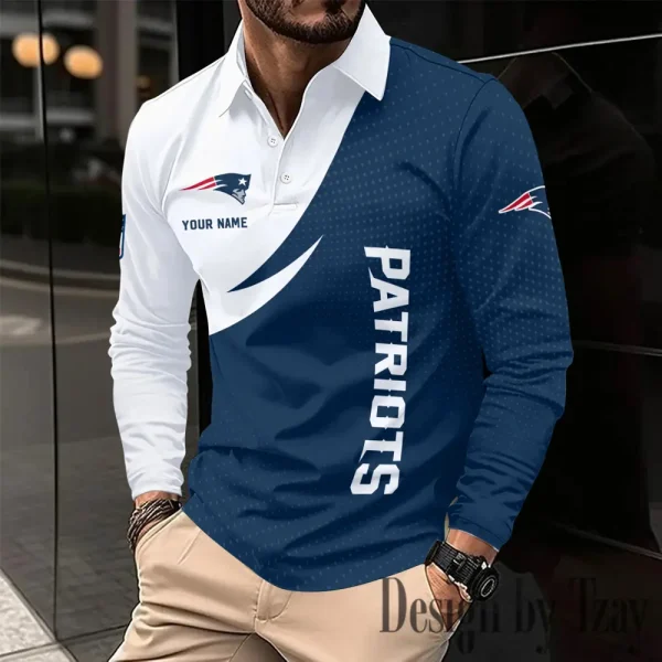 New England Patriots Fashion Men's Business Long Sleeve T-Shirt SPTLSPS381