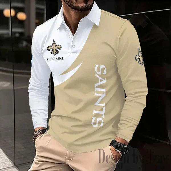 New Orleans Saints Fashion Men's Business Long Sleeve T-Shirt SPTLSPS382