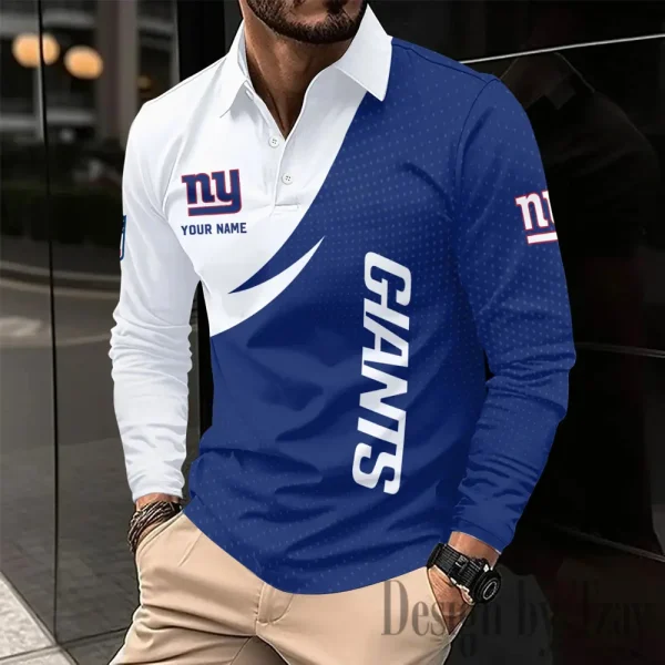 New York Giants Fashion Men's Business Long Sleeve T-Shirt SPTLSPS383 - Image 2