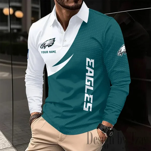 Philadelphia Eagles Fashion Men's Business Long Sleeve T-Shirt SPTLSPS385