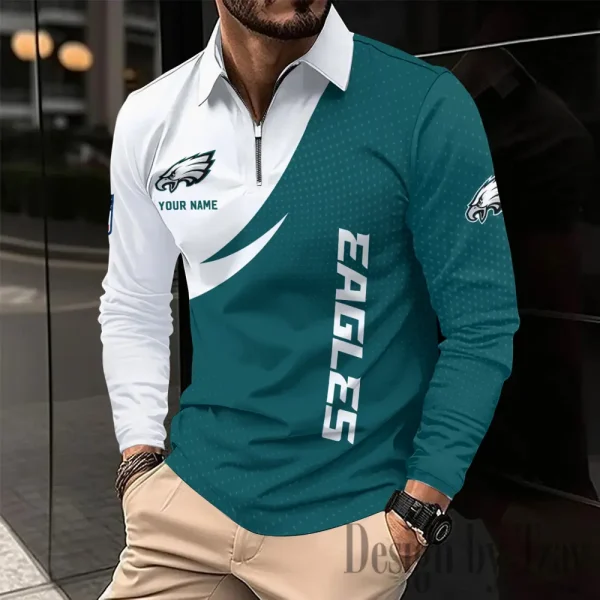 Philadelphia Eagles Fashion Men's Business Long Sleeve T-Shirt SPTLSPS385 - Image 2