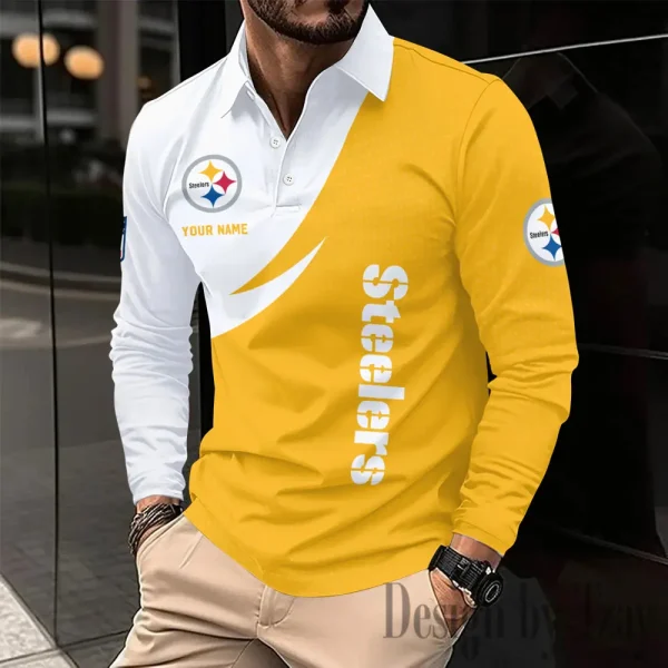 Pittsburgh Steelers Fashion Men's Business Long Sleeve T-Shirt SPTLSPS386