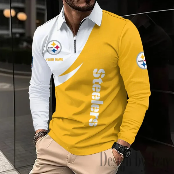 Pittsburgh Steelers Fashion Men's Business Long Sleeve T-Shirt SPTLSPS386 - Image 2