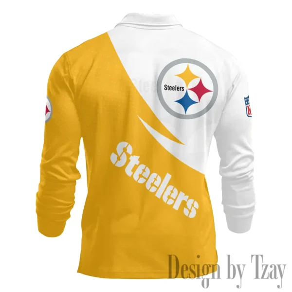 Pittsburgh Steelers Fashion Men's Business Long Sleeve T-Shirt SPTLSPS386 - Image 3