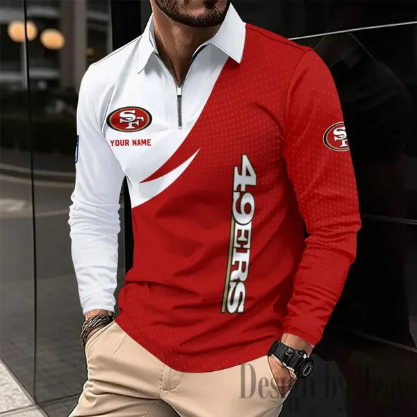 San Francisco 49ers Fashion Men's Business Long Sleeve T-Shirt SPTLSPS387 - Image 2