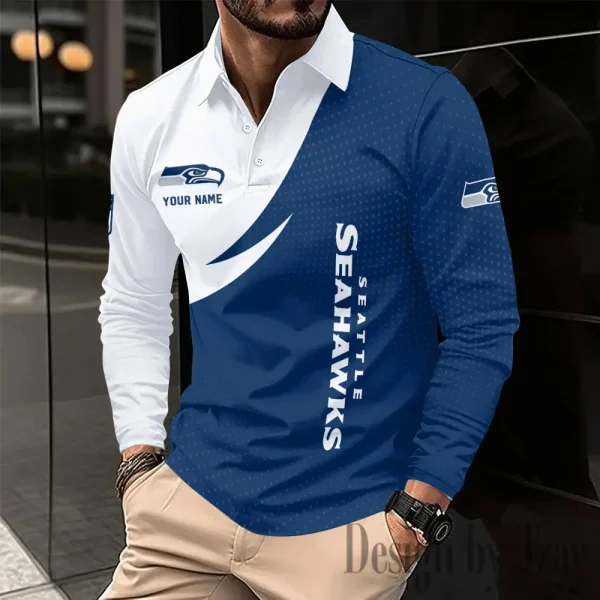 Seattle Seahawks Fashion Men's Business Long Sleeve T-Shirt SPTLSPS388