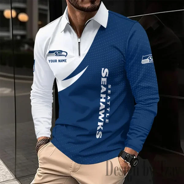 Seattle Seahawks Fashion Men's Business Long Sleeve T-Shirt SPTLSPS388 - Image 2