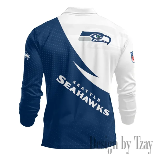 Seattle Seahawks Fashion Men's Business Long Sleeve T-Shirt SPTLSPS388 - Image 3