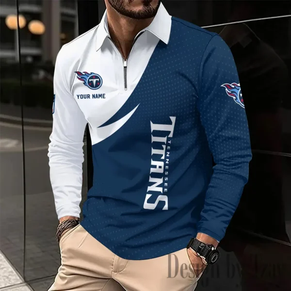 Tennessee Titans Fashion Men's Business Long Sleeve T-Shirt SPTLSPS390 - Image 2