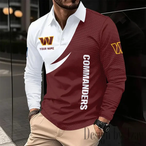 Washington Commanders Fashion Men's Business Long Sleeve T-Shirt SPTLSPS391