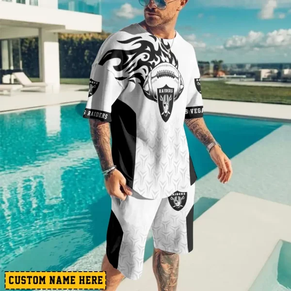 Las Vegas Raiders Limited Edition Summer Collection T-shirt And Shorts Set AZTS1542