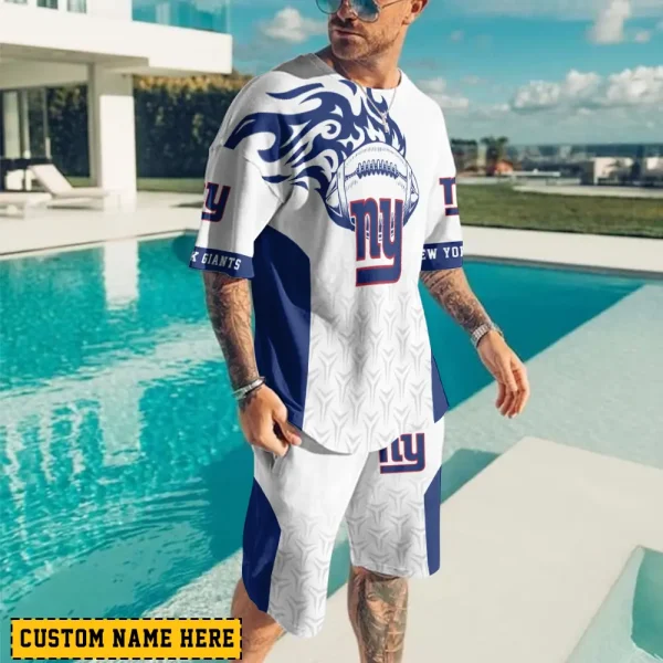 New York Giants Limited Edition Summer Collection T-shirt And Shorts Set AZTS1549