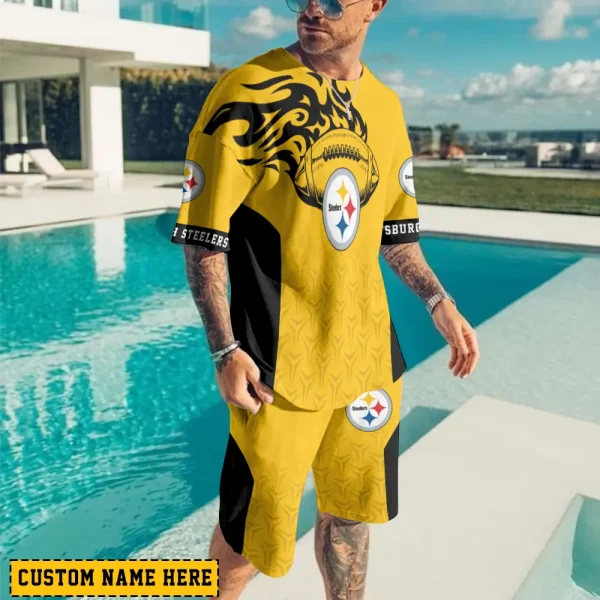 Pittsburgh Steelers Limited Edition Summer Collection T-shirt And Shorts Set AZTS1552