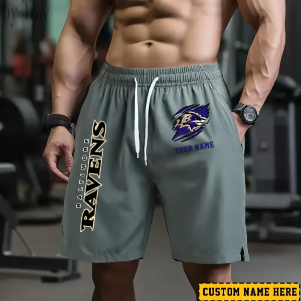 Baltimore Ravens Men's Shorts Badminton Sports Shorts Summer SPTMBSS003 - Image 3