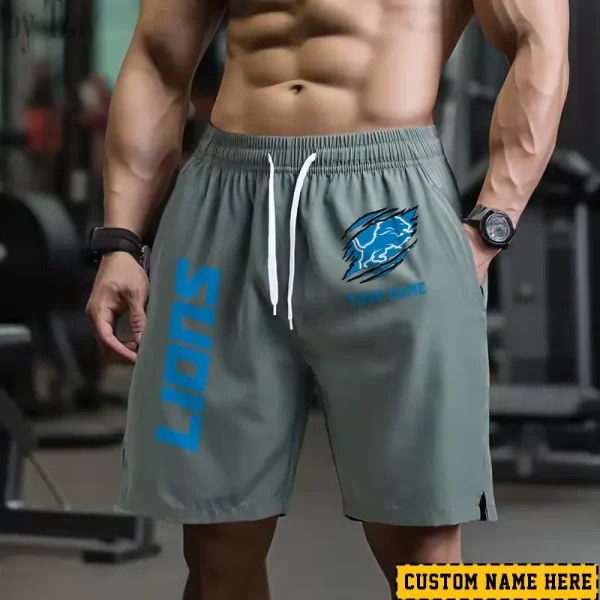 Detroit Lions Men's Shorts Badminton Sports Shorts Summer SPTMBSS011 - Image 3