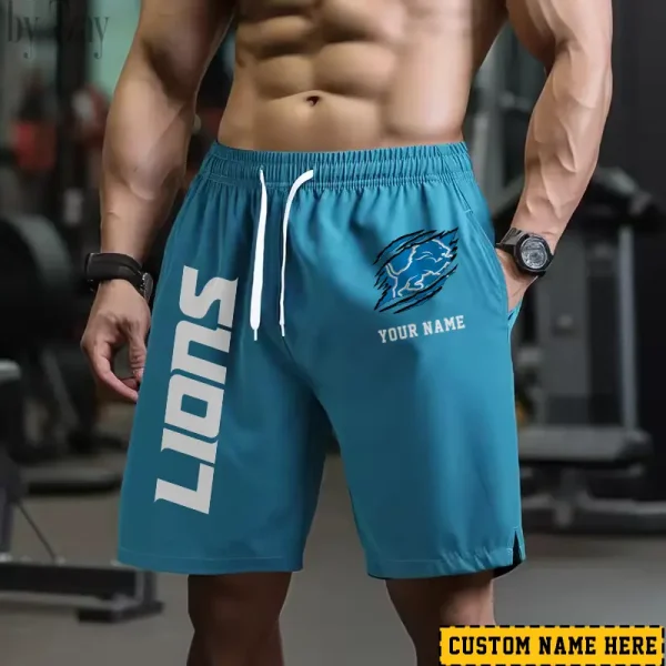 Detroit Lions Men's Shorts Badminton Sports Shorts Summer SPTMBSS011