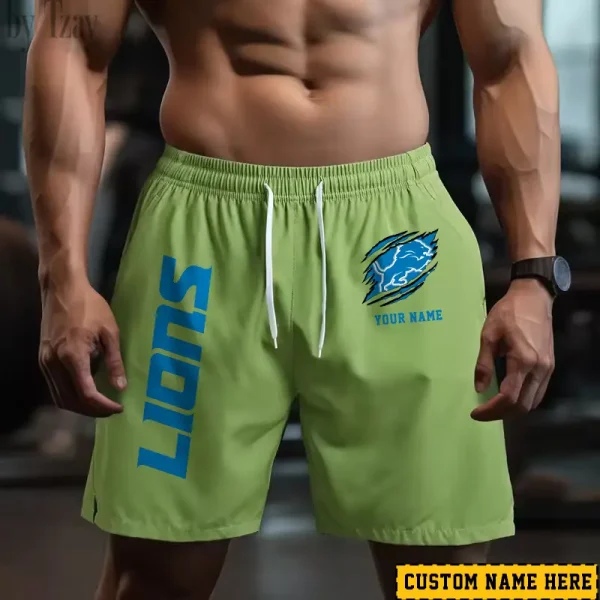 Detroit Lions Men's Shorts Badminton Sports Shorts Summer SPTMBSS011 - Image 4
