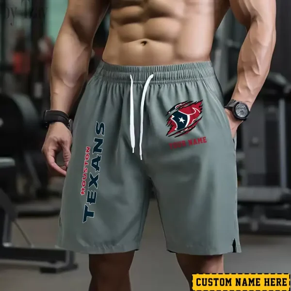 Houston Texans Men's Shorts Badminton Sports Shorts Summer SPTMBSS013 - Image 2