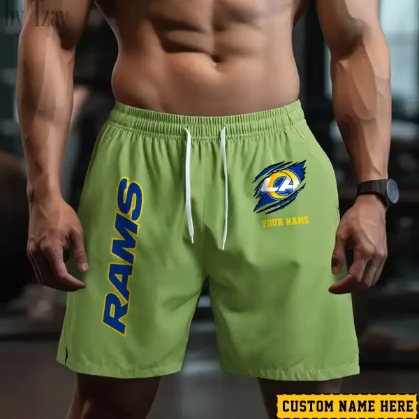 Los Angeles Rams Men's Shorts Badminton Sports Shorts Summer SPTMBSS019 - Image 4