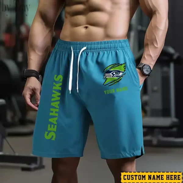 Seattle Seahawks Men's Shorts Badminton Sports Shorts Summer SPTMBSS029 - Image 3