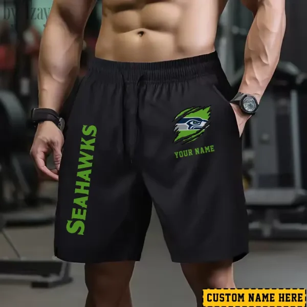 Seattle Seahawks Men's Shorts Badminton Sports Shorts Summer SPTMBSS029 - Image 4
