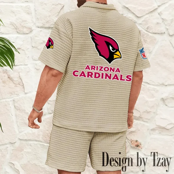 Arizona Cardinals Men's Waffle Knit Short Sleeve Slim Fit Soft Summer And Shorts BSPTWHZSS312 - Image 10