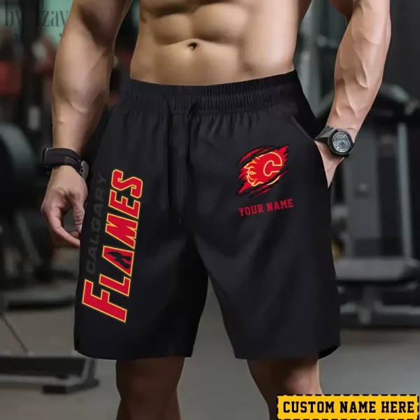Calgary Flames Men's Shorts Badminton Sports Shorts Summer SPTMBSS035 - Image 2