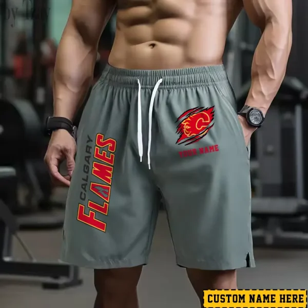 Calgary Flames Men's Shorts Badminton Sports Shorts Summer SPTMBSS035