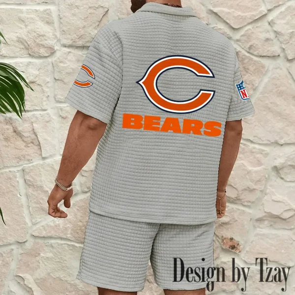 Chicago Bears Men's Waffle Knit Short Sleeve Slim Fit Soft Summer And Shorts BSPTWHZSS317 - Image 10