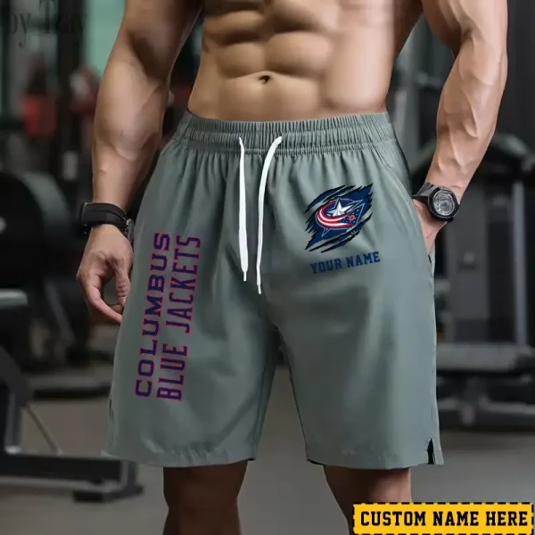 Columbus Blue Jackets Men's Shorts Badminton Sports Shorts Summer SPTMBSS039