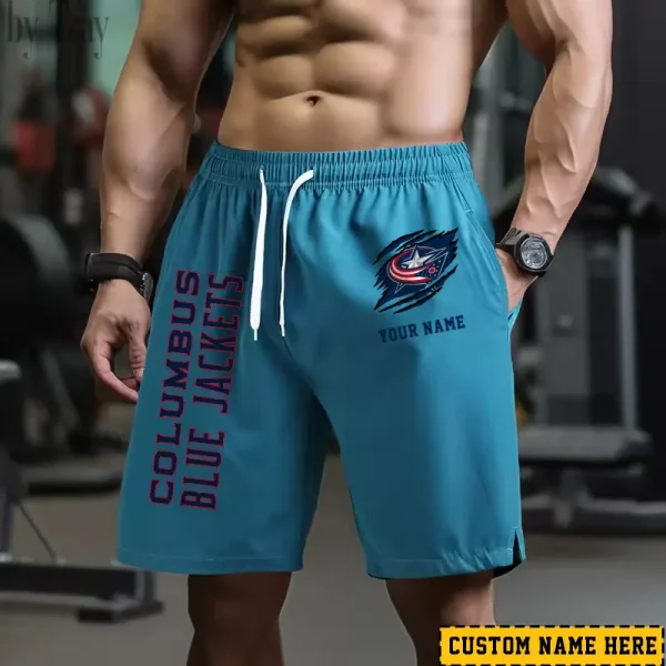 Columbus Blue Jackets Men's Shorts Badminton Sports Shorts Summer SPTMBSS039 - Image 2